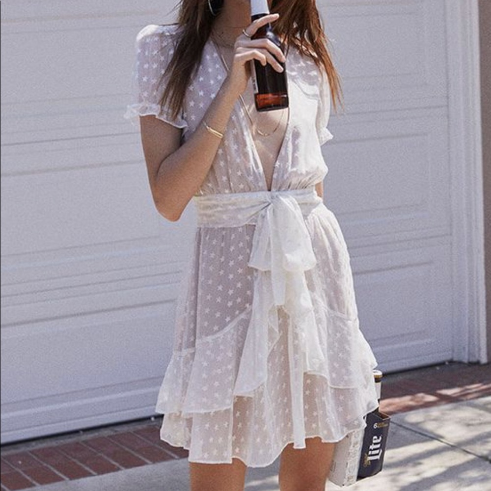 For love and lemon white star dress mini dress